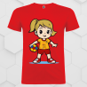 Tricou rosu handbal copil - model fetiță