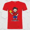 Tricou rosu handbal copil - model băiețel